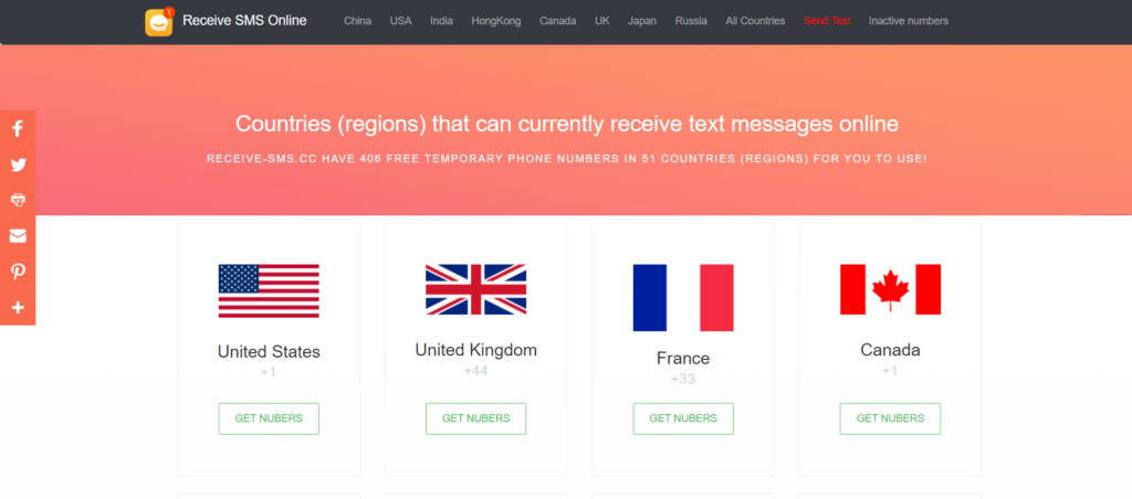 Receive SMS Online